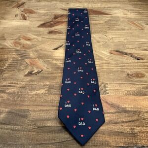 Vintage Fathers Day Lillian Vernon I Love Dad Tie 100%‎ Silk